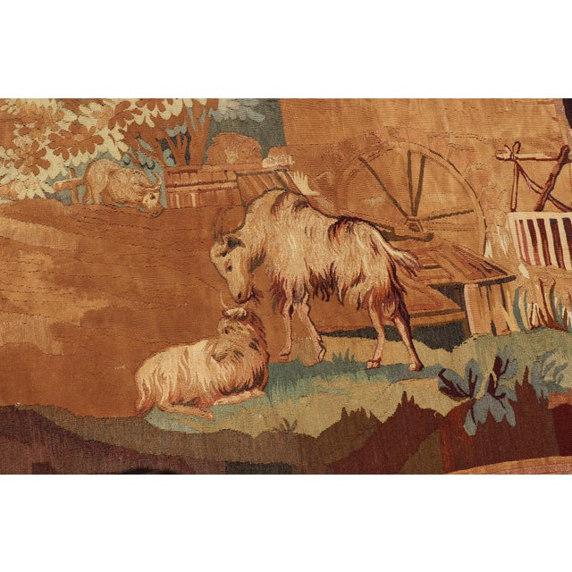 19th Century Antique French Verdure Tapestry With a Countryside Scene For Sale - Image 12 of 16