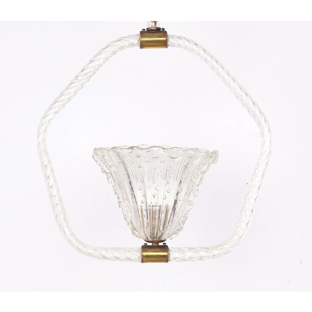 1940s Vintage Murano Glass Pendant Lamp by Ercole Barovier for Barovier & Toso, 1940s For Sale - Image 5 of 14