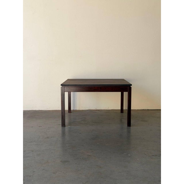 Vintage Danish Rosewood Square Coffee Table – Mid Century Modern Scandinavian Accent Table For Sale - Image 4 of 11