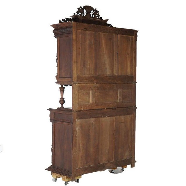 Antique Renaissance Revival Figural Carved Knight & Horse Oak Hunt Board C1890 For Sale - Image 16 of 18