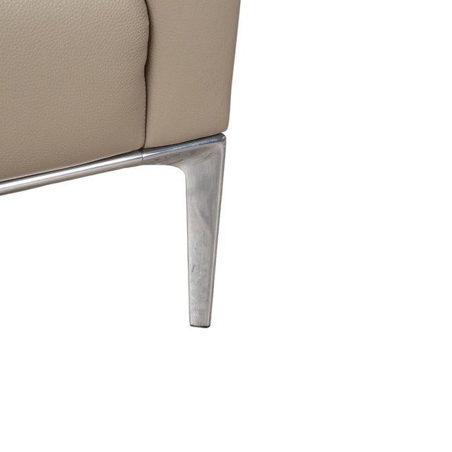 Animal Skin Jaan Lounge Chair in Cream Leather and Chrome from Walter Knoll / Wilhelm Knoll For Sale - Image 7 of 14