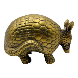 1980s Vintage Boho Brass Armadillo For Sale