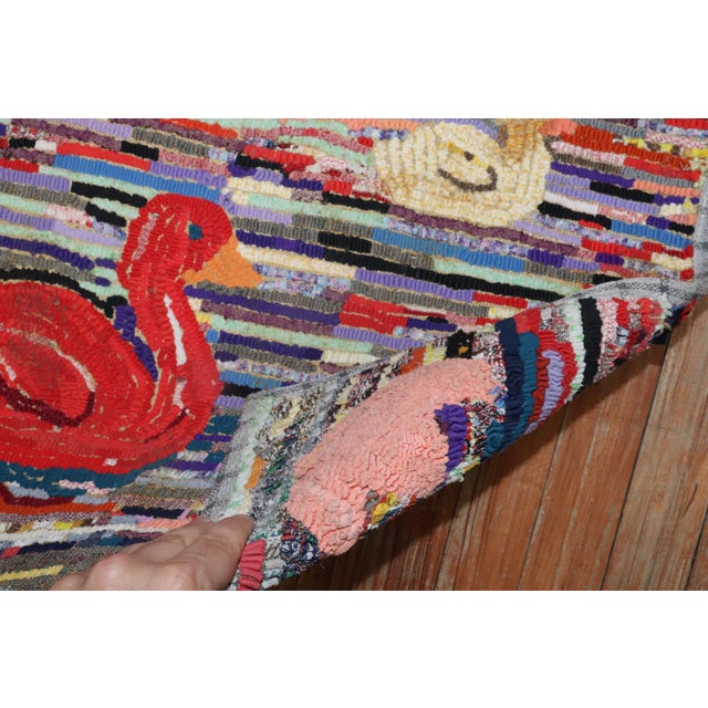 Mid 20th Century American Hooked Duck Rug - 2' x 2'8" For Sale - Image 9 of 18