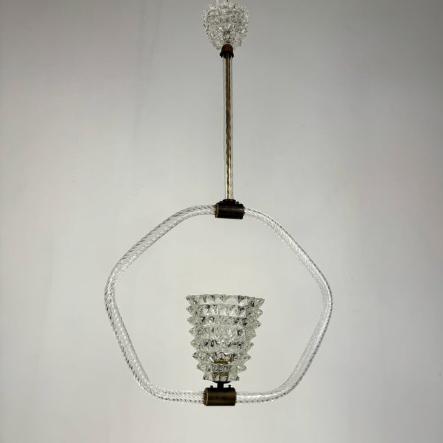 Murano Rostrato Glass Pendant Lamp from Barovier & Toso, 1940s For Sale - Image 13 of 14