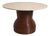 Round Dining Table in Rattan and Travertine, 1970s For Sale