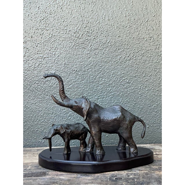 Vintage Bronze Elephant Family For Sale - Image 11 of 12