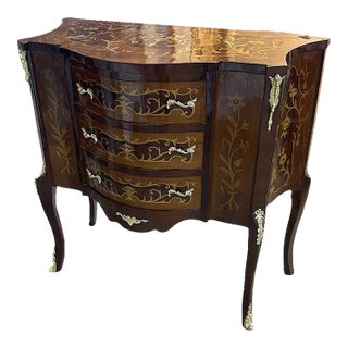 French Rococo Style Copper Commode With Gold Details For Sale