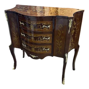 French Rococo Style Copper Commode With Gold Details