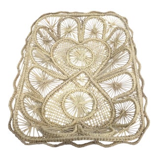 Vintage Lace Basket Artisan Made in Columbia For Sale