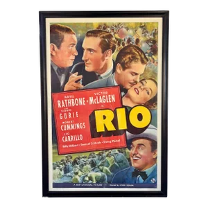 "Rio" 1939 Vintage Movie Poster, Professionally Framed