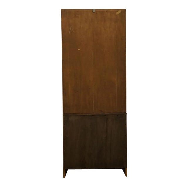 Mid 20th Century Ethan Allen Heirloom Nutmeg Maple CRP Custom Room Plan 30" Shutter Door Cabinet W. Drop Front Secretary Bookcase Top For Sale - Image 9 of 11