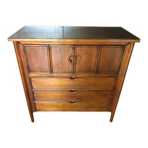 1970s Ramseur 3 Drawer Walnut Gentleman's Dresser