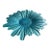 Vintage Turquoise Blue Art Glass Sunflower Bowl | Sculptural Floral Centerpiece For Sale