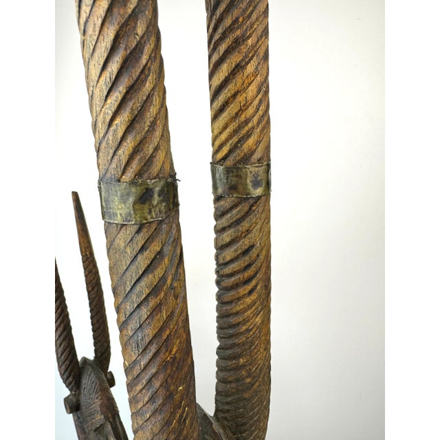 Wood 1980s Vintage West African Art Wood Hand Carved Sculpture For Sale - Image 7 of 12