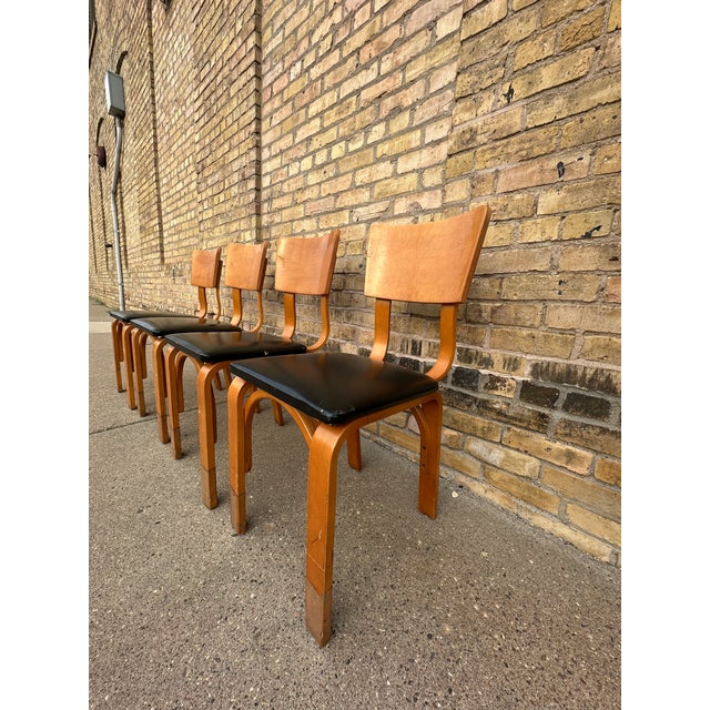 Set of 4 Mid-Century Modern Style Bentwood Chairs – Falcon Products For Sale - Image 4 of 12