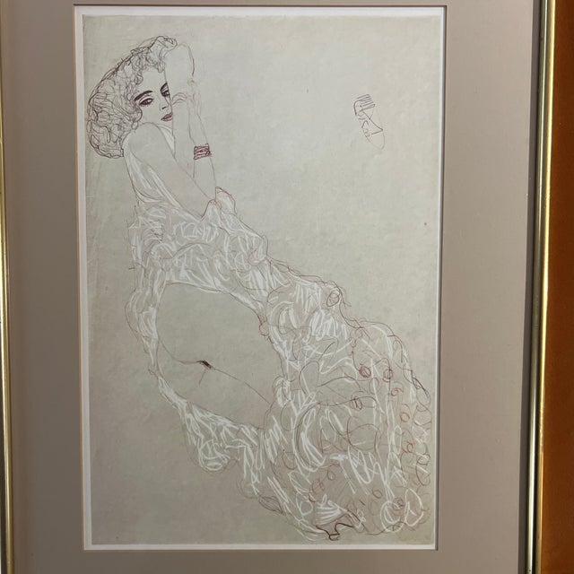 1940s Original Print of Pencil Drawing by Gustav Klimt For Sale - Image 5 of 7