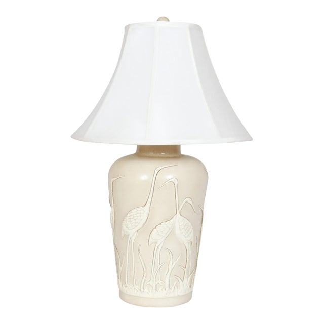 Ceramic Heron Table Lamp For Sale