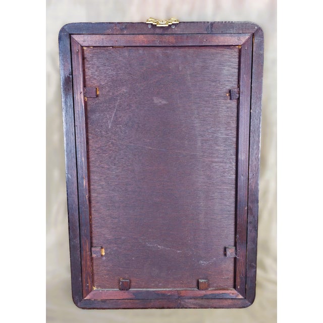 1920s Chinese Art Reverse Glass Painting Wooden Frame For Sale - Image 11 of 11