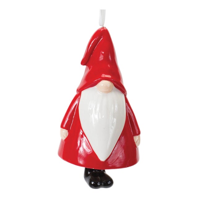 Ceramic Gnome Bell Ornament (Set of 12) For Sale