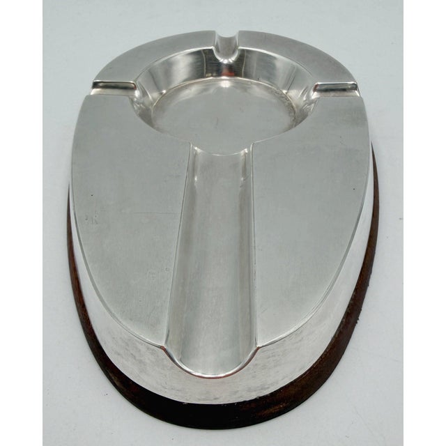 Metal 1960s Alfred Dunhill English Silver-Plated Service Ashtray and Cigar Tray For Sale - Image 7 of 14