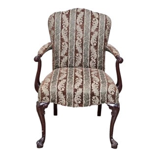 Late 20th Century Statesville Chair Queen Anne Style Armchairs Trifold Feet Made in North Carolina For Sale