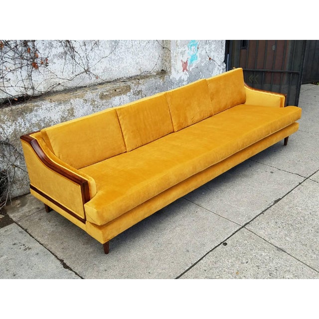 MidCentury Vintage Gold Velvet Sofa Chairish