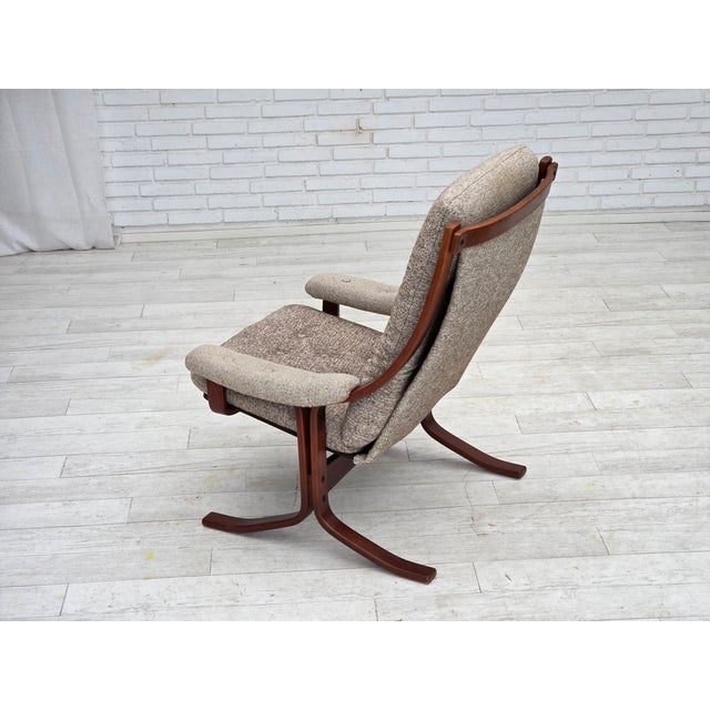 Norwegian Bentwood Armchair with Wool Fabric, 1970s For Sale - Image 14 of 15