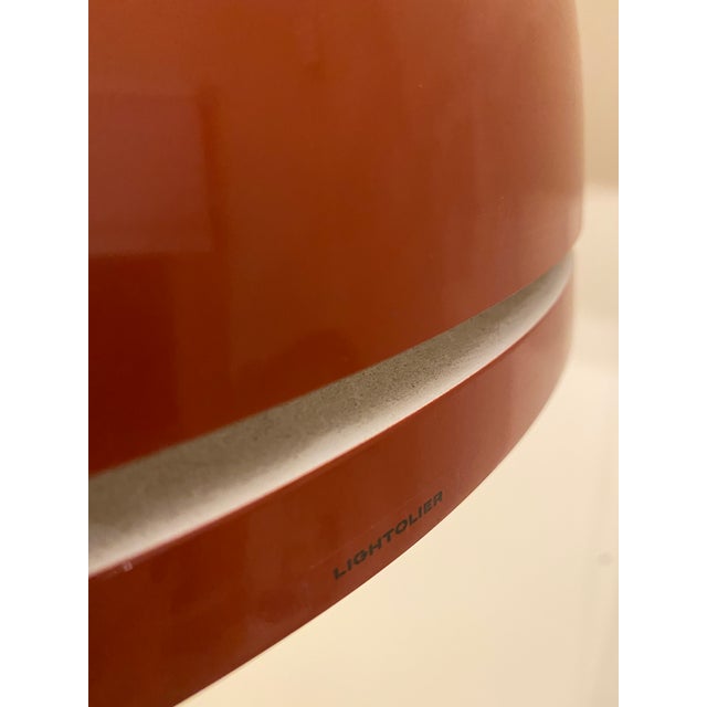 1960s Burnt Orange Louvered Lightolier Dome Pendant Light For Sale In Philadelphia - Image 6 of 9