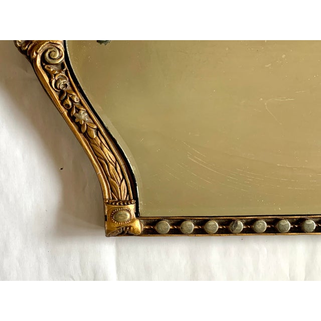 Antique Nurre Maestro Gilt Wood Etched Mirror | Chairish