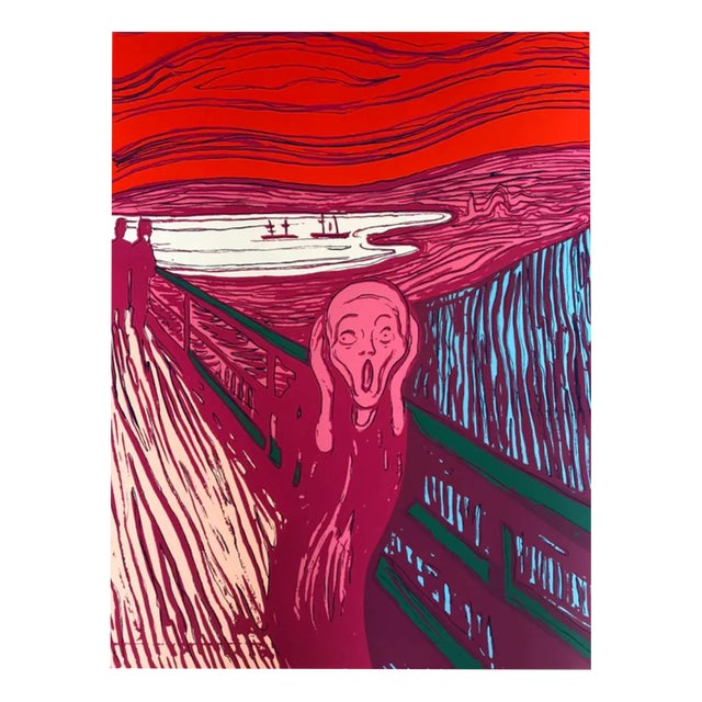 Andy Warhol, Munch's The Scream, Pink, Screenprint For Sale