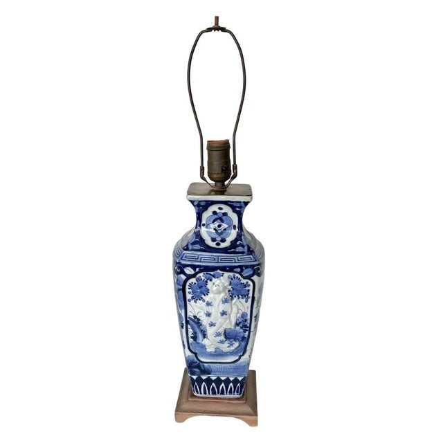 Antique 19th Century Chinoiserie Export Chinese Vase With Raised Geisha Mounted Into a Table Lamp For Sale - Image 10 of 13