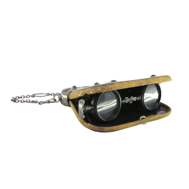 Silver Theater Binoculars with Scalloped Silver Coating and Red Cabochon Stones For Sale - Image 8 of 8