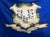 Pristine linen state flag of Connecticut 5 ft by 8 ft Brilliant Blue linen with hand painted state motif in the center.2...