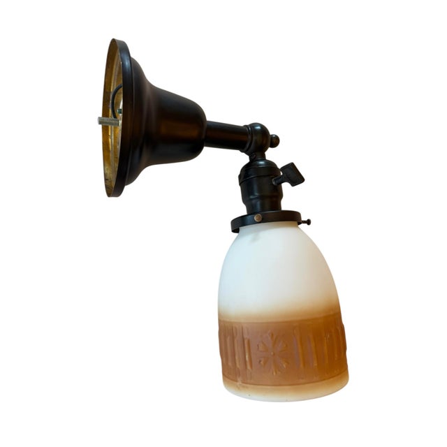Circa 1920’s Cased Glass Wall Sconce For Sale - Image 4 of 6