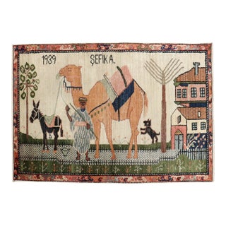 Zabihi Collection Turkish Anatolian Animal Caravan Camel Rug 1939 - 2'8" x 4'2" For Sale