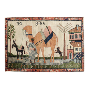 Zabihi Collection Turkish Anatolian Animal Caravan Camel Rug 1939