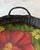 Black Vintage Oval Wicker Serving Tray With Hand Painted Floral Design For Sale - Image 8 of 9
