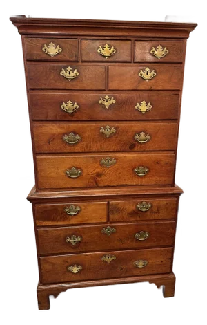 18th Century American Walnut Chippendale Style Chest on Chest