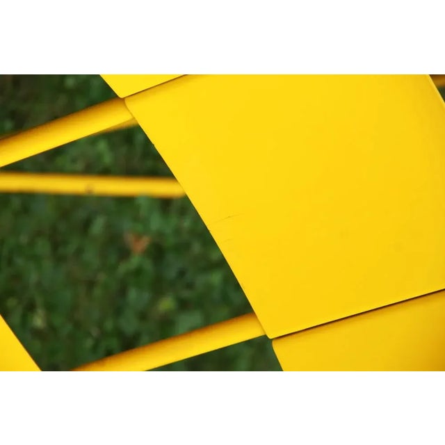 Vintage Italian Yellow Metal Chair, 1980s For Sale - Image 4 of 7
