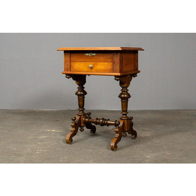 Antique Gründerzeit Sewing Table For Sale - Image 4 of 14