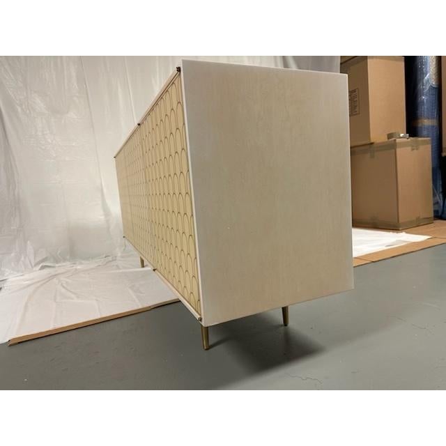 Three Door Credenza, Custom Lacquered With Brass Detail For Sale In New York - Image 6 of 6