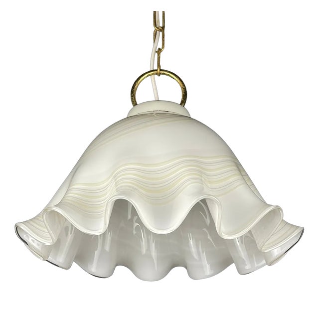 Vintage Murano Glass Handkerchief Pendant Lamp, Italy, 1970s For Sale