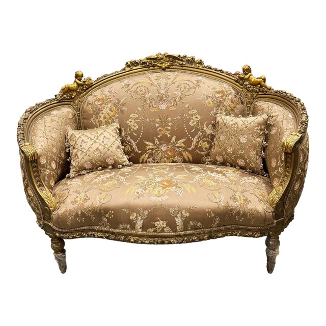 Baroque Style Light Coffee Sofa For Sale