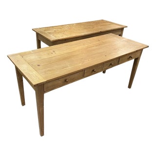 Late 19th Century Pair of English Stripped Pine Tables 'Sold Individually' For Sale