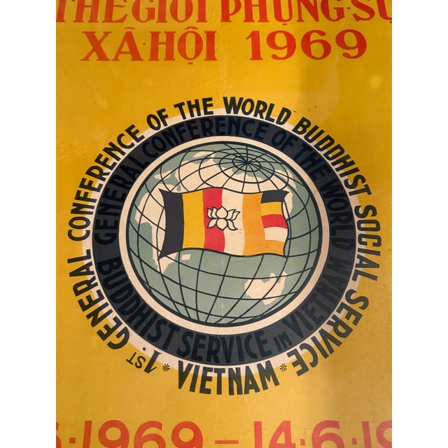 Original Vietnamese War Era Buddhist Social Service Poster, 1969, Framed For Sale In Los Angeles - Image 6 of 9