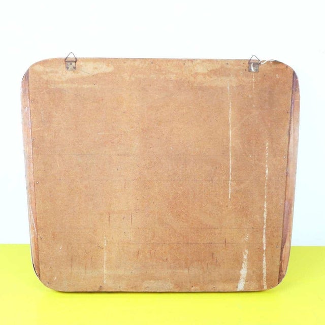 Wooden Mirror with Aluminum Edge, 1940s For Sale - Image 9 of 12