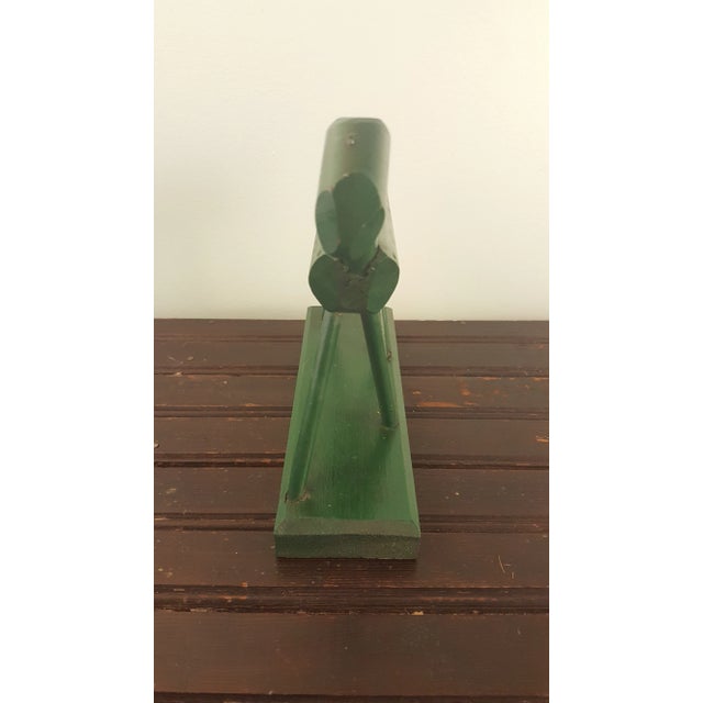 1960s Folk Art Office Green Wood Horse For Sale - Image 4 of 6
