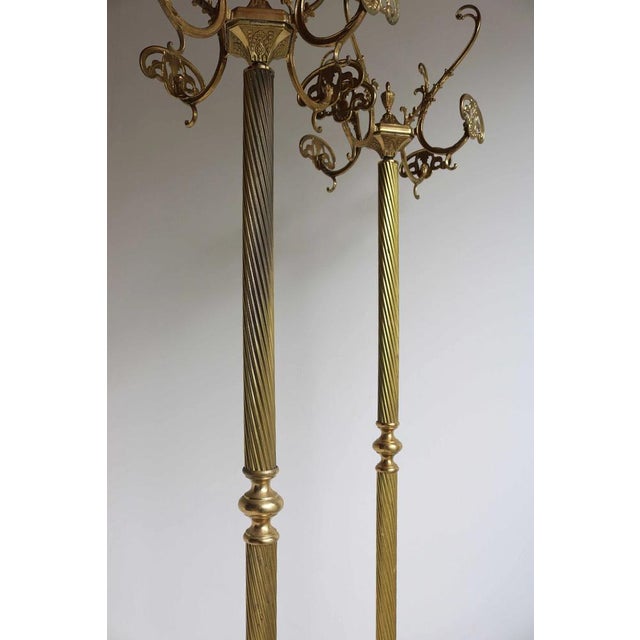 Vintage Italian Ornate Brass Free Standing Coat and Hat Racks, 1960s, Set of 2 For Sale - Image 6 of 14