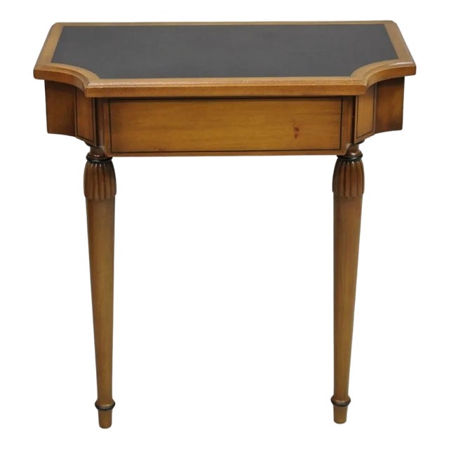 Vintage French Regency Style Cherry Small Wall Mount Console Table W/ Drawer For Sale