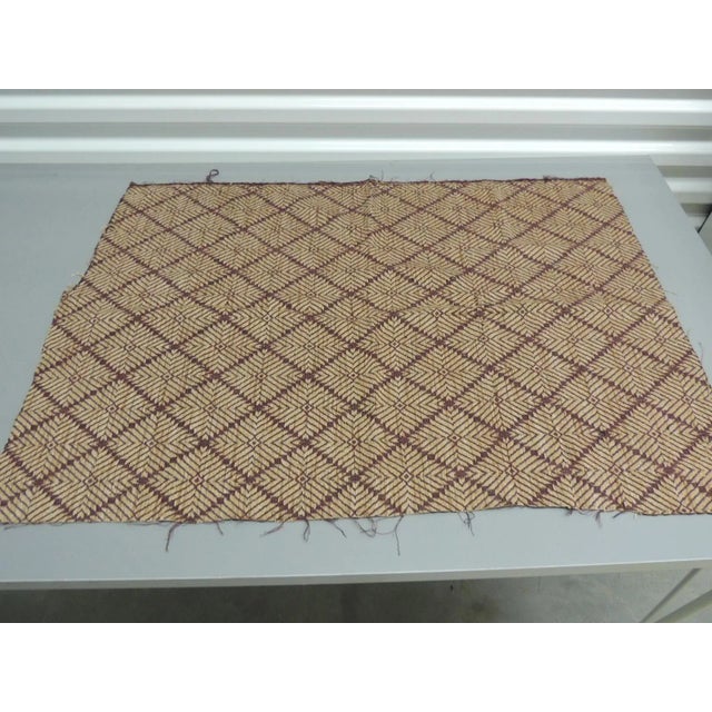 Vintage Brown and Burgundy African Woven Textile Diamond pattern Size: 24”H x 34”W